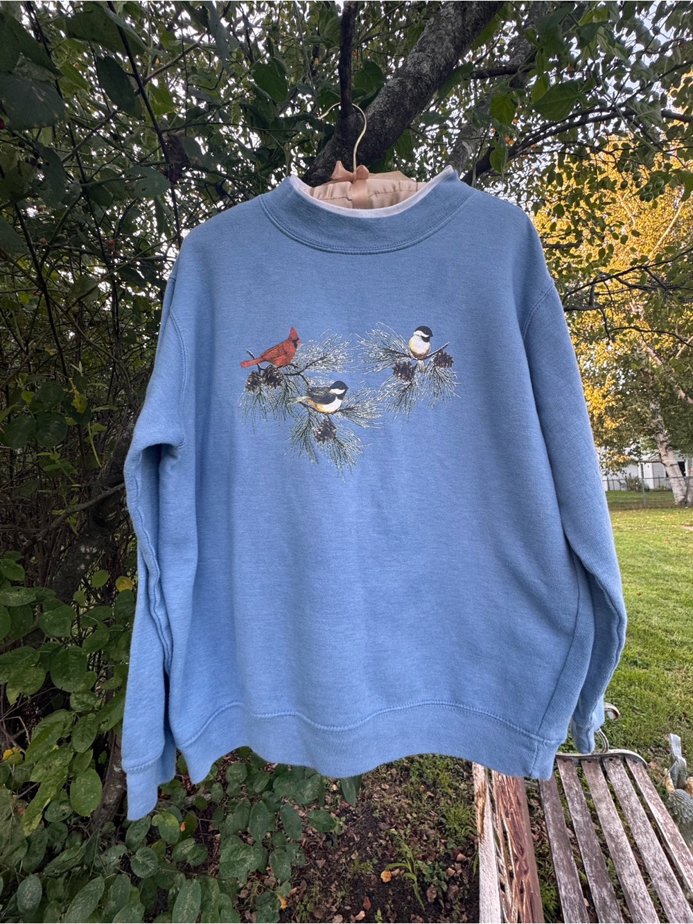 1990’s Light Blue Crewneck Sweater with Bird Graphic